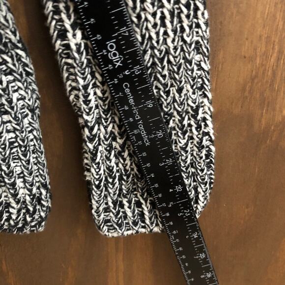 525 America Womens Sweater Black White Mock Neck Chunky Knit Long Sleeve Large - Picture 8 of 11